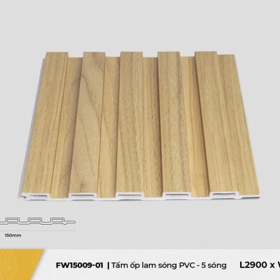 Lam nhựa 5 sóng FW15009-01 – Light Walnut – 9mm